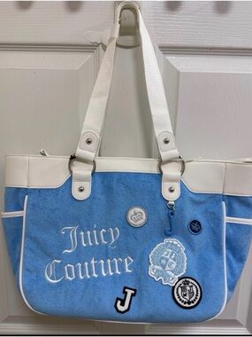 NWT Juicy Couture Juicy Girls Rule Tote in Blue Gleam